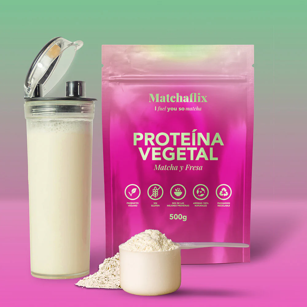Proteínas vegetales con matcha sabor fresa - Image 3